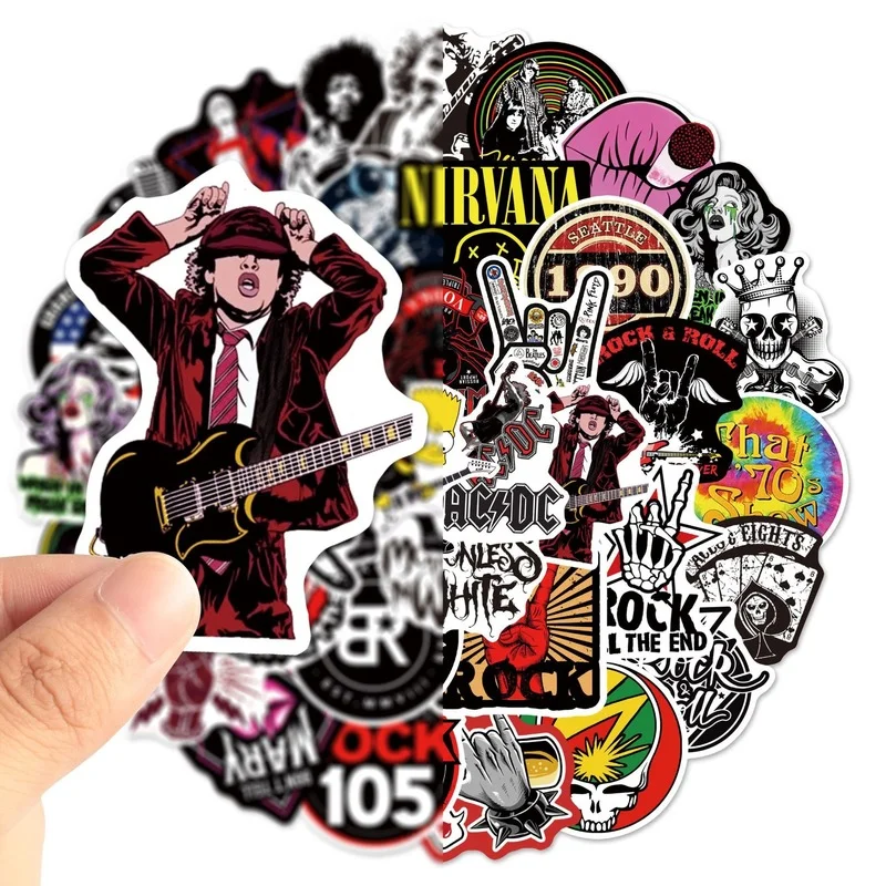 

50PCS Rock Rock Graffiti Stickektciesr Scooter Guitar Water Cup Trolley Case PVC Waterproof Sticker Wholesale So Cool