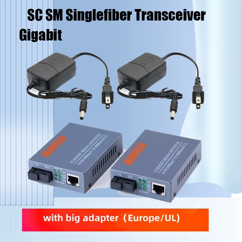 1 Pair HTB-GS-03 AB 20KM  10 100 1000M Gigabit Fiber Media Converter SC Optical Transceiver 1310 1550nm