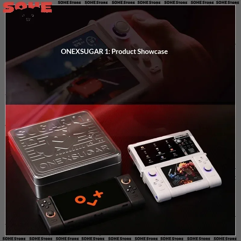 Фото Портативная игровая консоль Onexplayer Onexsugar Sugar 1 с двумя экранами, ретро-геймпадом, джойстиком Hall, OLED-дисплеем G3 Gen3, Bluetooth, Wi-Fi №1