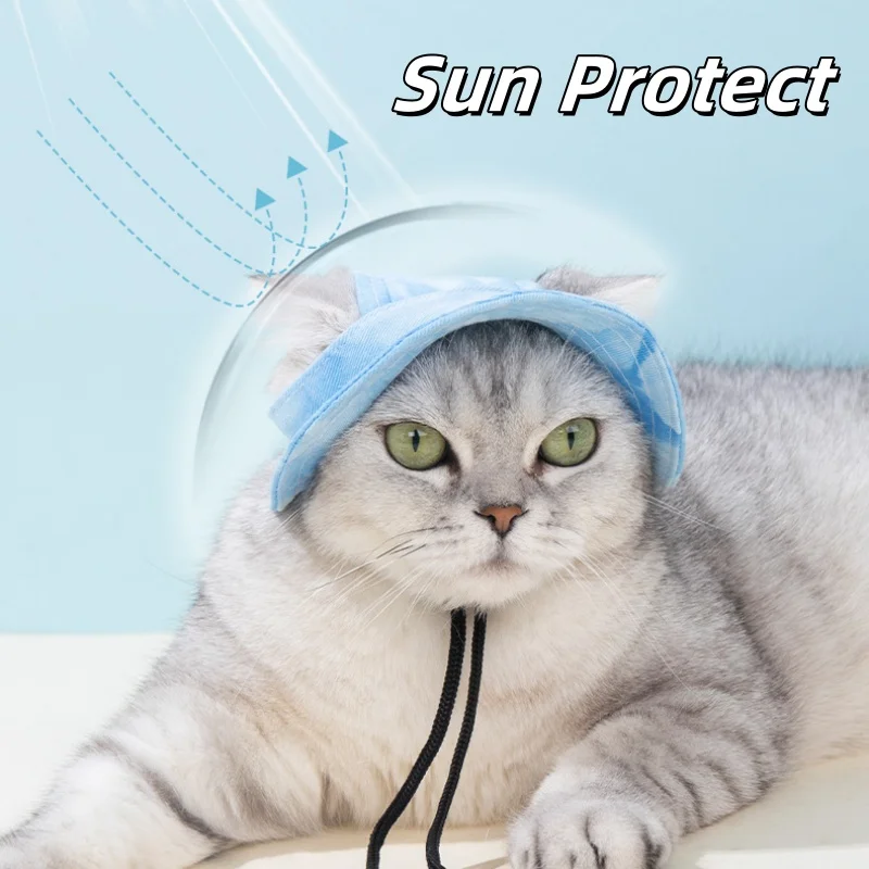 Защитная Бейсболка От Солнца Для Собак И Кошек Регулируемый Шейный Ремень