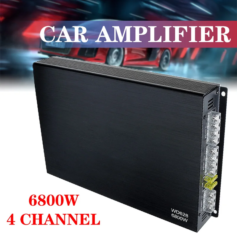4 Channels Car Sound Amplifiers Class A/B Home Subwoofer Audio Stereo Bass Speaker Automotive Audio Amplifiers DC 12V 6800W
