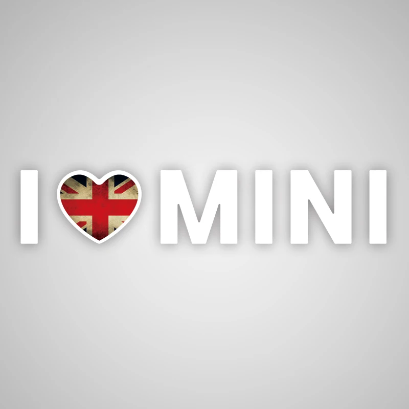 

I LOVE Mini для Mini Cooper, знаки, наклейка для мотокросса, гоночный ноутбук, шлем, багажник, настенная виниловая наклейка для автомобиля, высечка