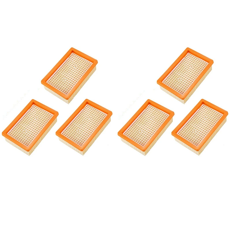 

6PCS Vacuum Cleaner Filter Replacement For KARCHER Flat-Pleated MV4 MV5 MV6 WD4 WD5 WD6 P PREMIUM WD5