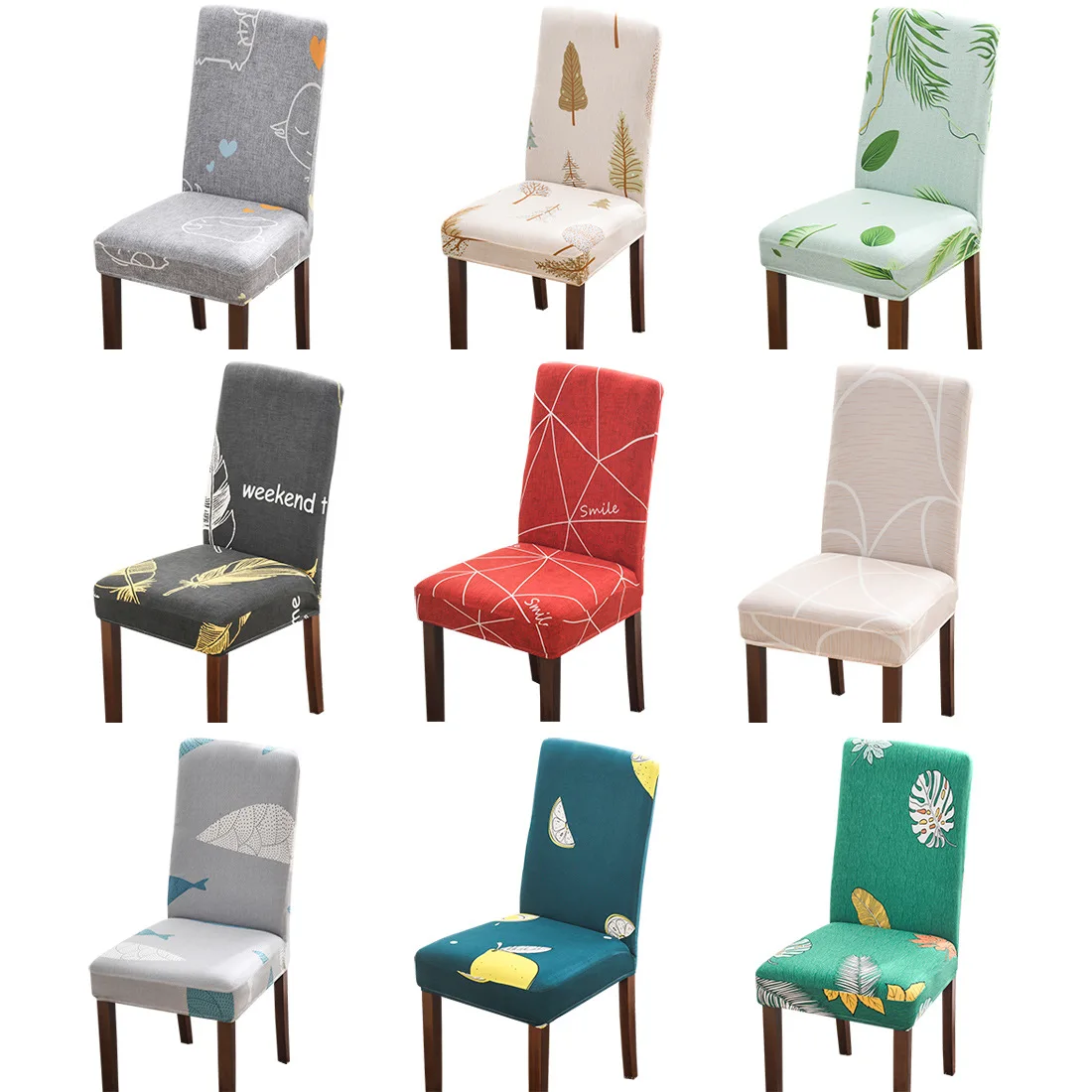 

Micro Fiber Chair Cover American Style Print Universal Living Room Elastic Dining Chair Cover Housse De Chaise Chair Cover