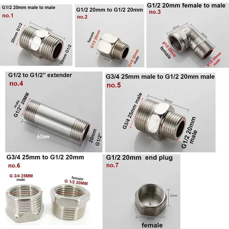 Тройник с внутренней и наружной резьбой 1/2 3/4 20 мм BSP уменьшающий колено из