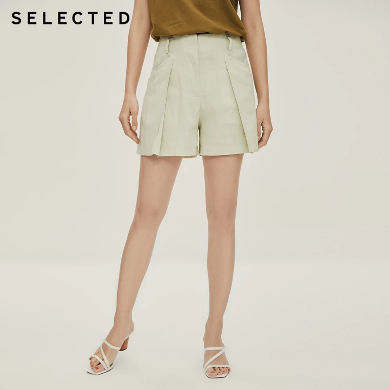 

SELECTED New Women'S Linen Casual Mint Green Fresh Shorts For Women S|4202SH510