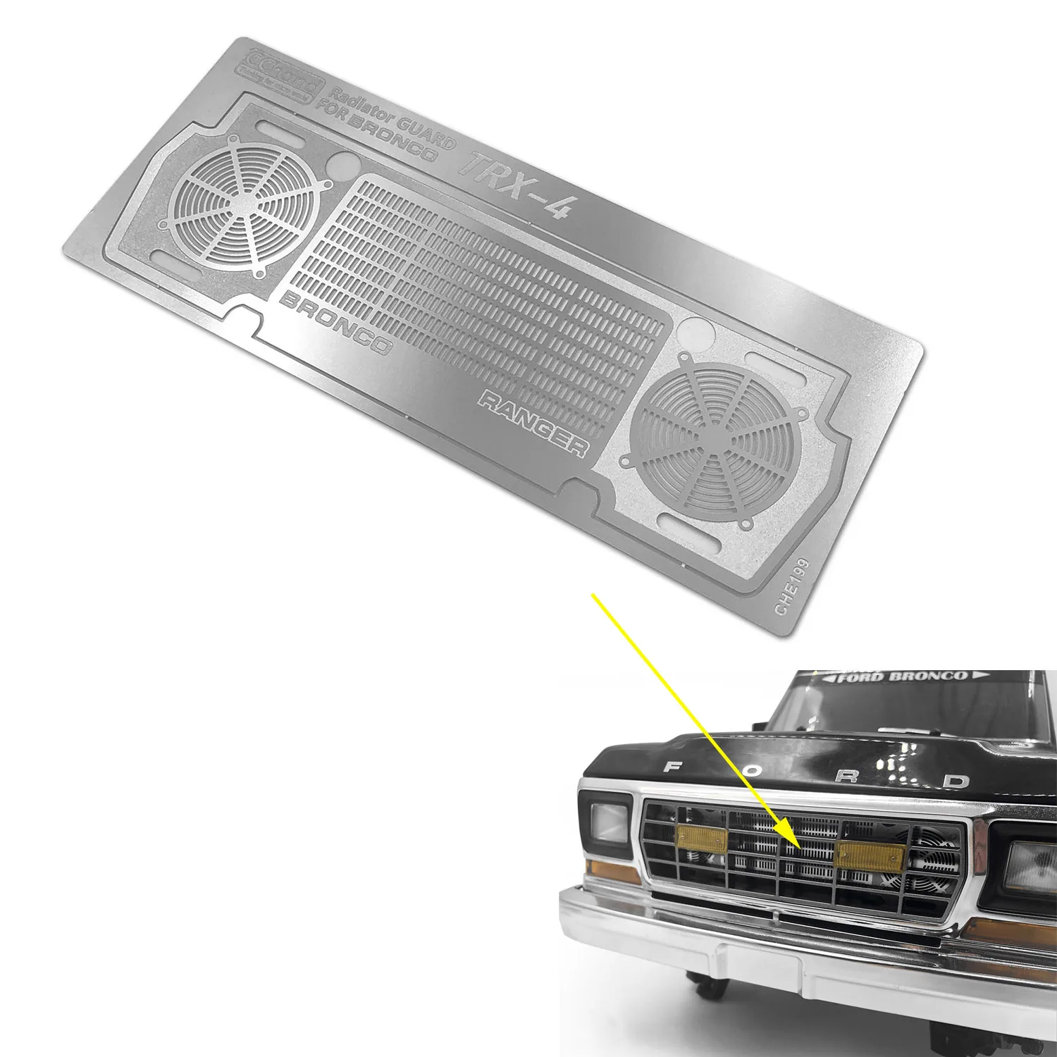 

CCHand Radiator Guard for TRX4 BRONCO 79 RC Crawler Accessories 1/10 RC Rock Crawler Electric Car Toucan Spare Parts TH21074
