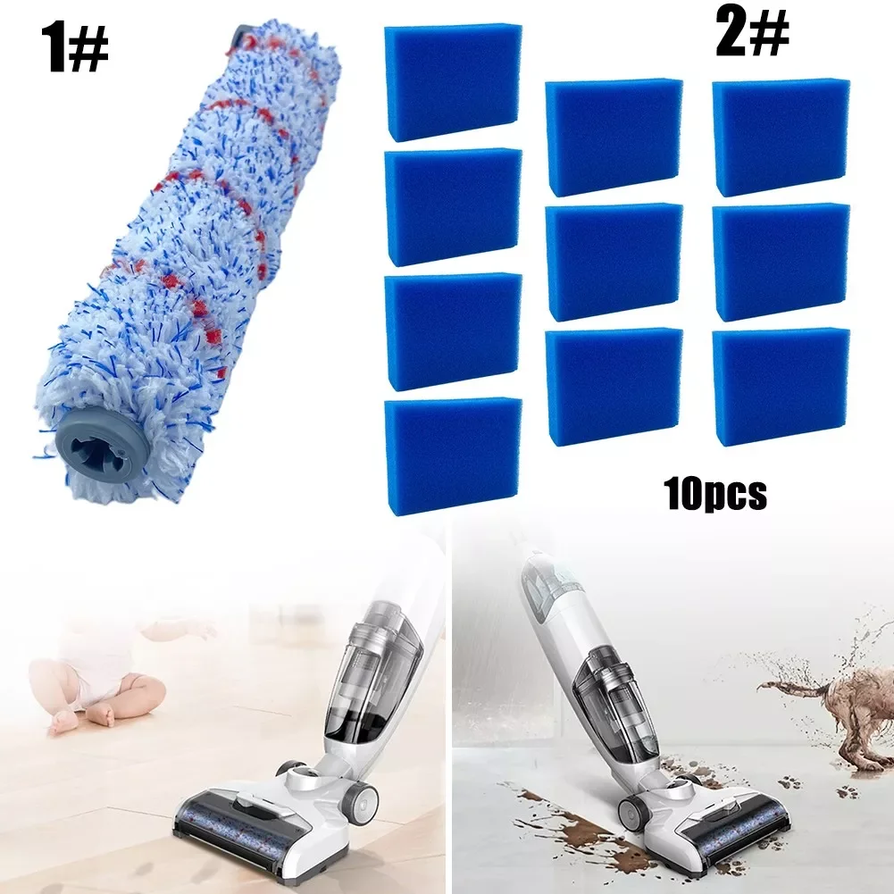 

Mian Roll Brush Roller Brushes Foam Filters Filter Sponges For Tineco IFloor HF10E-01 Vacuum Cleaner Household Sweeper Cleaning