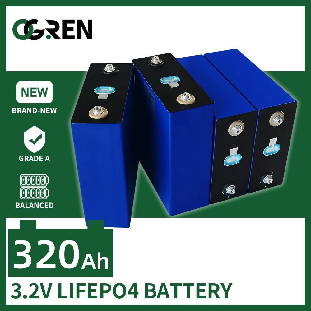 

3.2V 320AH 310AH Lifepo4 1/4/16PCS Rechargeable Battery Pack Lithium Iron Phosphate Solar Cell for RV Golf Cart Boat Forklift