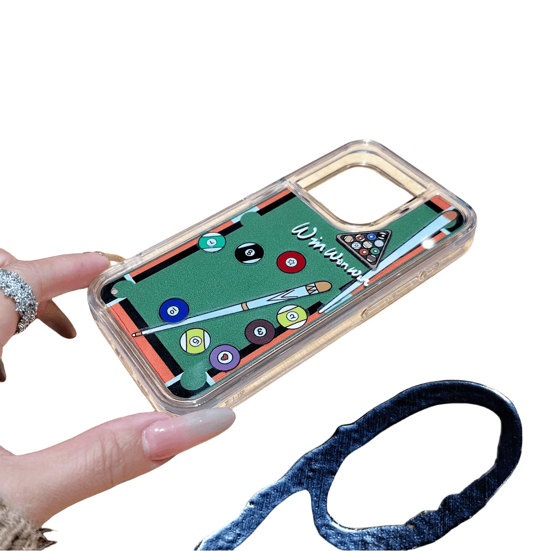Фото Чехол для телефона с струящимся бильярдом для iPhone 16 PRO 15 14, задняя крышка для телефона 13, чехол для телефона Heaving Sand Para Capa, модный чехол с зыбучим песком №2