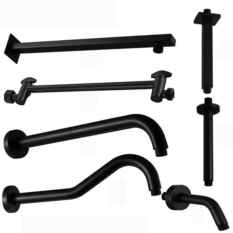 bakala black stainless steel wall mounted or ceiling mounted bathroom shower arm shower rod free global shipping
