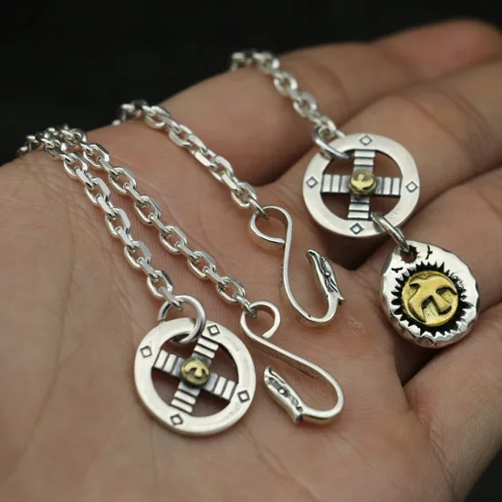 Ожерелье из стерлингового серебра 925 пробы японская цепь с перекрестными