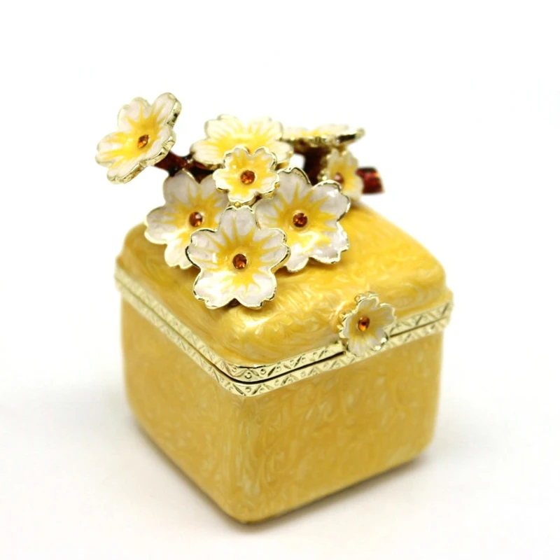 Эмалированная шкатулка для безделушек SHINNYGIFTS с цветочным дизайном свадебная