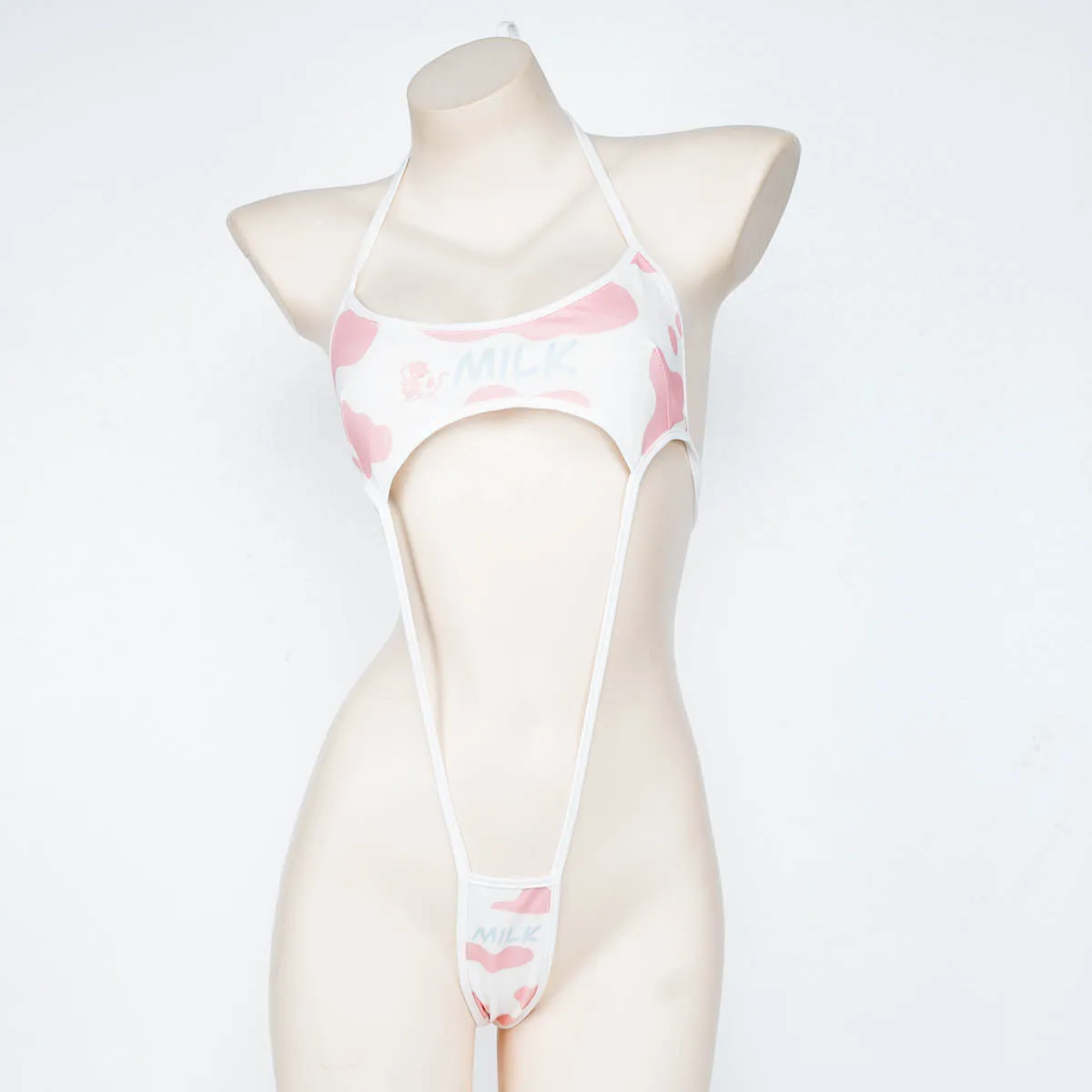 Женское нижнее белье для косплея из коровьей кожи боди монокини с бретелькой