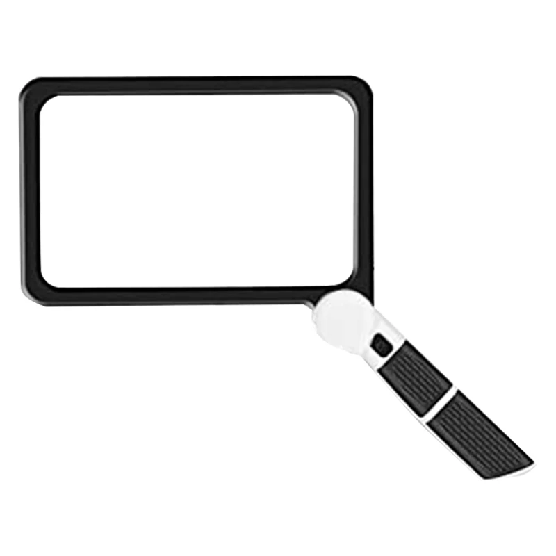 

Full-Page 5X Magnifying Glass Folding Lighted Magnifier Rectangular Handhold Magnifier For Reading, With 48 LED Lights
