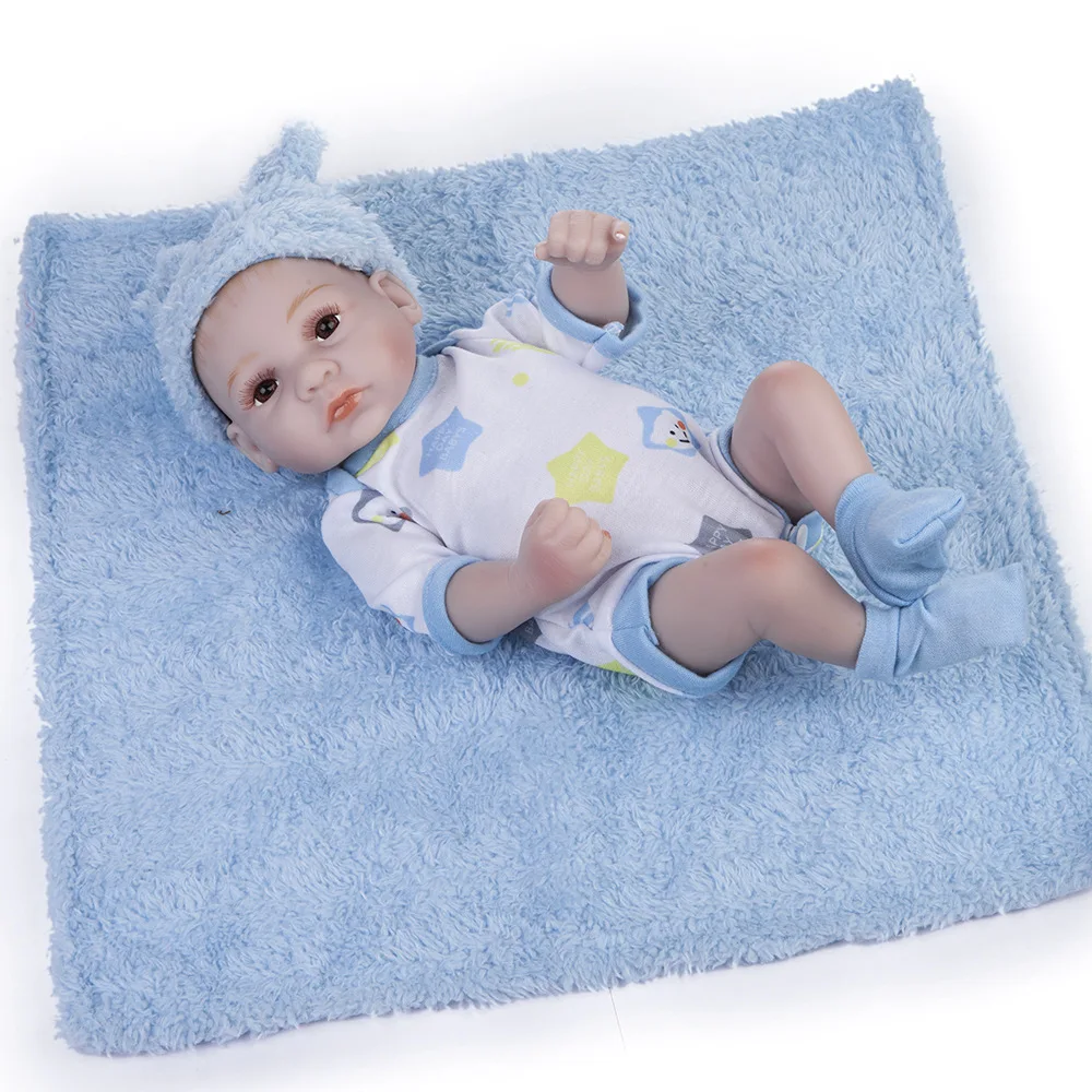 

Lifelike Silicone Doll Baby Reborn 28 CM Realistic Big Eyes Babies Dolls With Lovely Clothes Kids Playmate