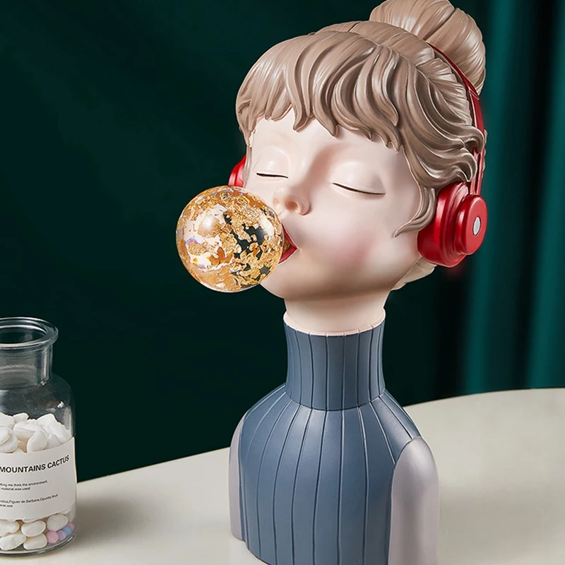 Скандинавский кристалл жевательная резинка статуя девушки скульптура из смолы