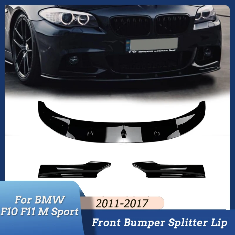

Автомобильные передние бамперы для BMW 5 серии F10 F11 M Sport 2011-2017, глянцевые черные, комплекты кузова для губ, спойлер, сплиттер, диффузор, аксессу...