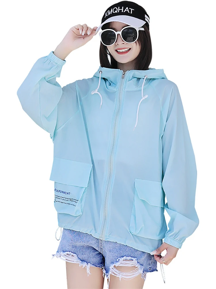 

Sunscreen Women 2022 Summer Sunscreen Shirts Short Loose Western-style Hooded Long-sleeved Thin Coat Female Sunscreen Clothing