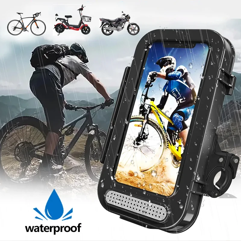 

Waterproof Bicycle Mobile Phone Holder Support Universal Motorcycle GPS 360°Swivel Adjustable Bike Cellphone Holder Accessories