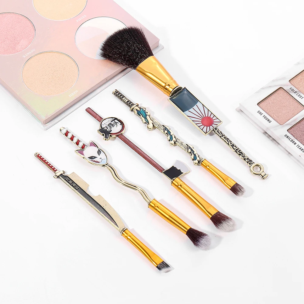 Аниме Demon Slayer косплей 5 шт. набор кистей для макияжа косметическая пудра лица тени