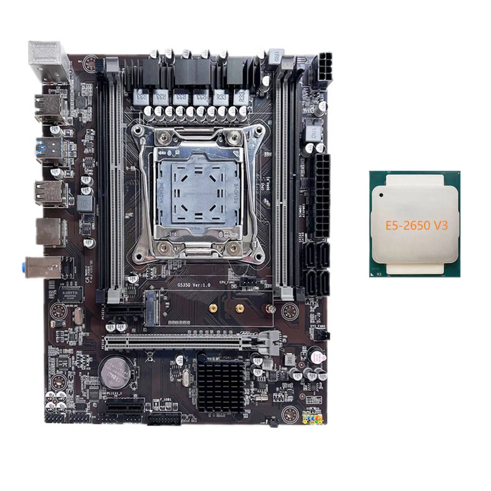 

X99 Motherboard LGA2011-3 Computer Motherboard Support Dual Channel DDR4 ECC RAM Memory with Xeon E5-2650 V3 CPU Kit