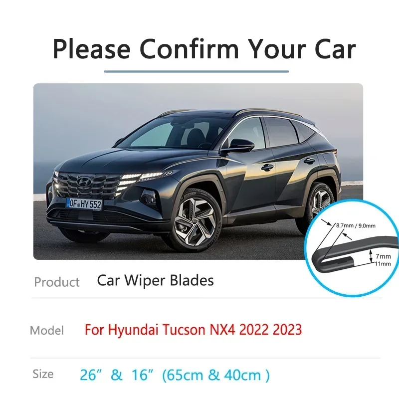 Для Hyundai Tucson NX4 2022 2023 безрамные зимние дворники лезвия переднего окна лобовое