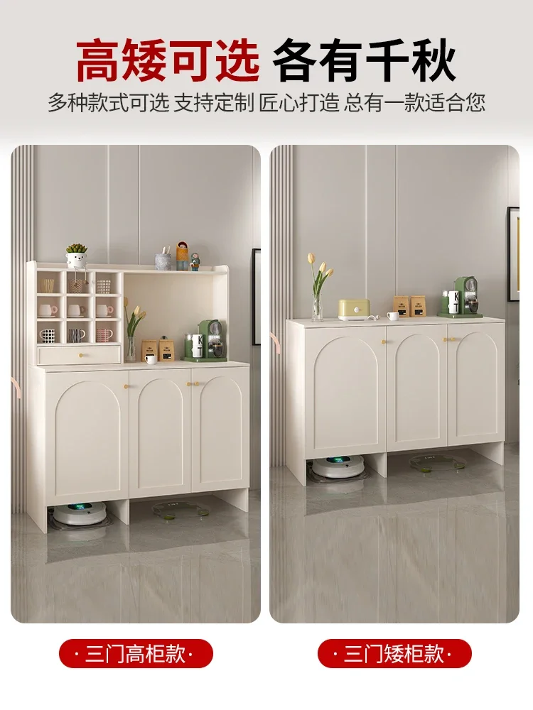 Гостиная Кремовый стиль Боковой шкаф Дисплей Деревянный винный Кухня Кофе