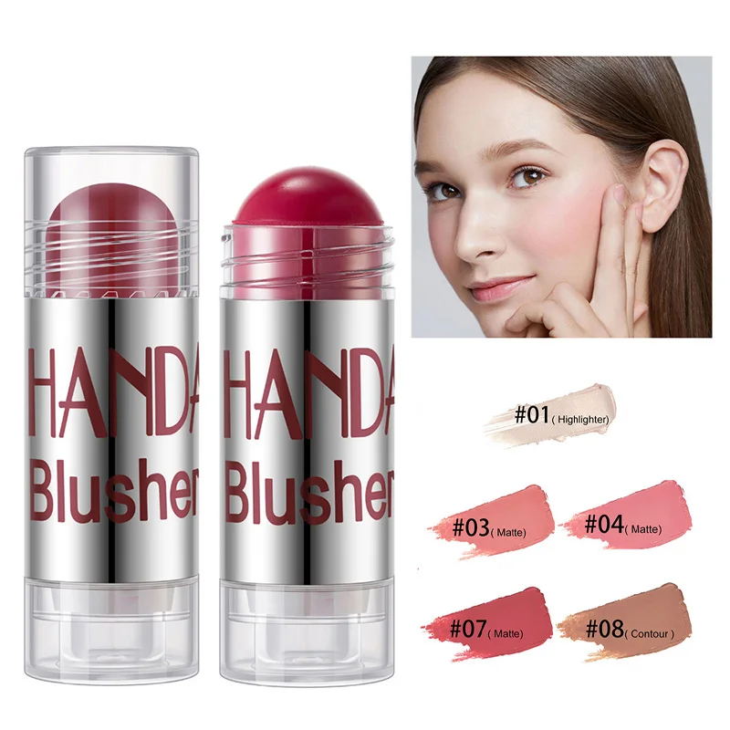 

5 Colors Blush Stick Cream Blendable Waterproof Long-lasting Lip Cheek Eye Multi-use Stick Moisturizing Rouge Pen Make-up