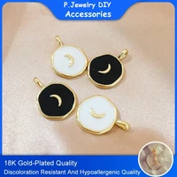 moon round charm pendant tag jewelry diy accessory
