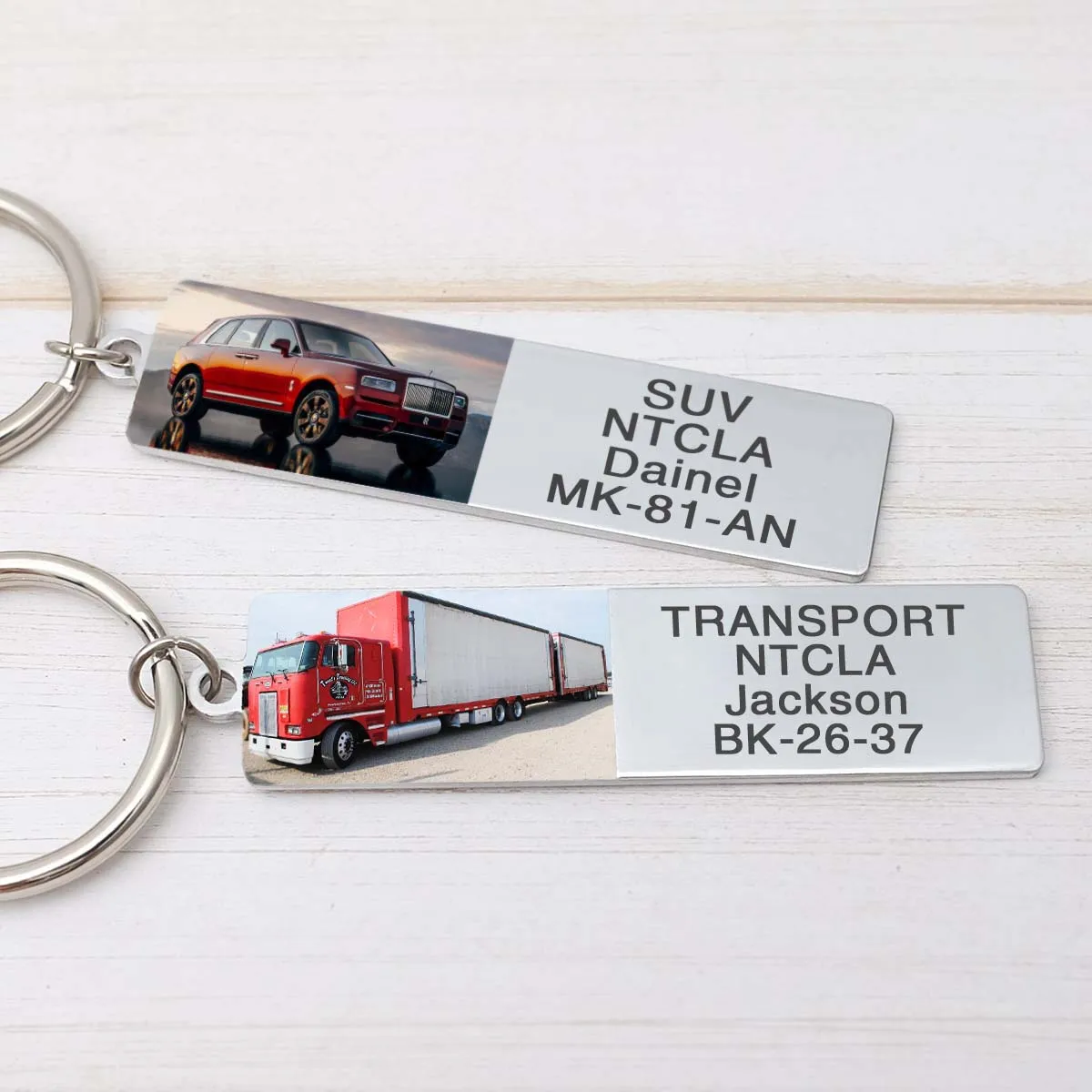 

Photo Keychain Custom Car Key Chain Personalized Car Number Plate Key Ring Anti-lost Keychain Car Keyring for Him