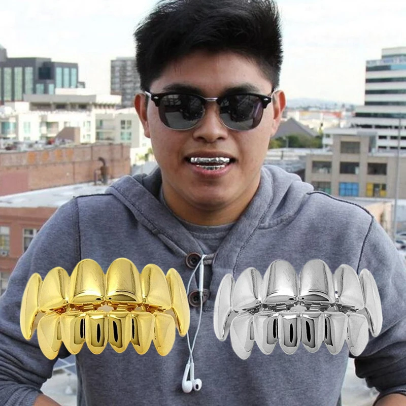 Позолоченные позолоченные наборы грилей для зубов в стиле хип-хоп с верхним и