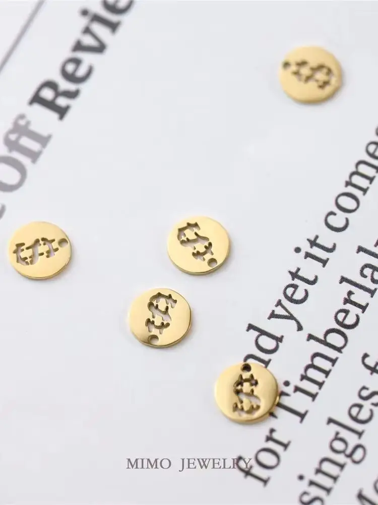 Красочная титановая сталь с покрытием из 18-каратного золота маленькая монета в