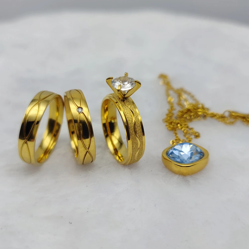 Новая модель ювелирных изделий 2024 кольца обещания позолоченные обручальные с