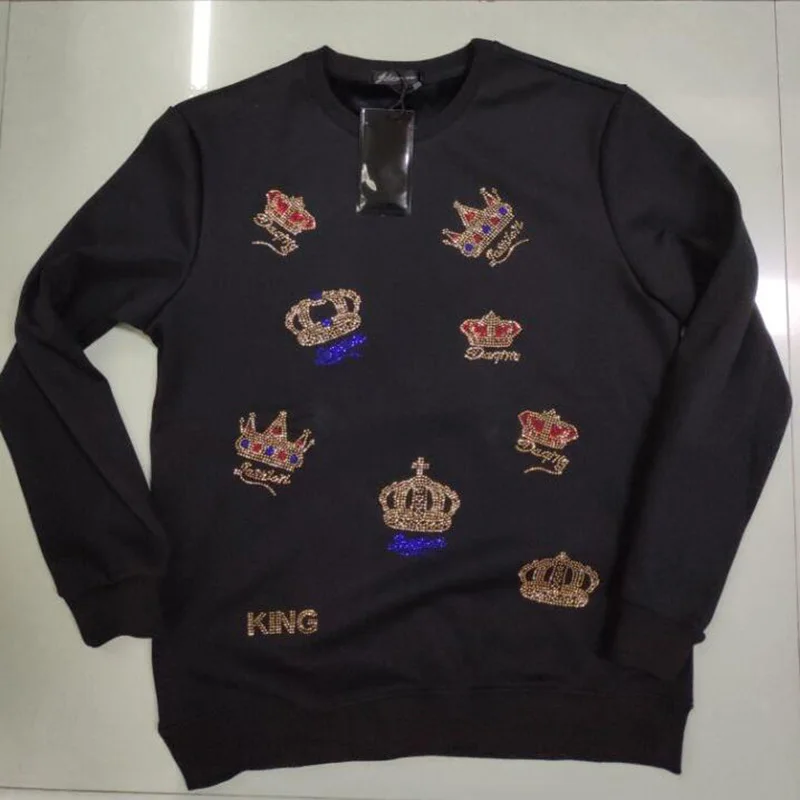 

Мужская Повседневная Толстовка с круглым вырезом, с бриллиантами