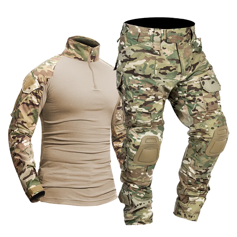 

Militair Uniform Camouflage Tactische Multicam Pak Mannen Airsoft Combat Paintball Shirt Jas Broek Soldaat Sniper Jacht Kleding