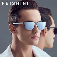 feishini high quality rectangle driving glasses men polycarbonate lens uv protection mirror goggles sunglasses man polarized