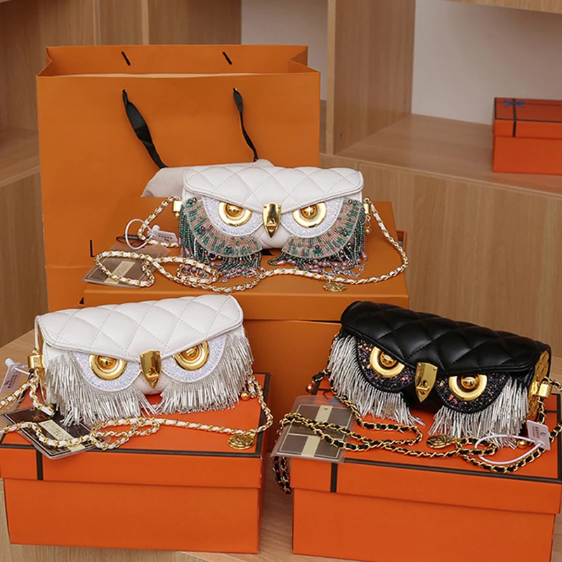 

2022 new luxury popular niche leather senior texture owl armpit bag chain bag women's shoulder messenger bag
