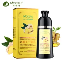 Mokeru Ginger shampoo Herbal Non Allergic Natural Fast Blacking Gray Hair Dye Black Shampoo Dye For White Hair Coloring 400ml