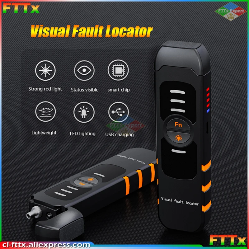 

VFL 30KM 10MW/30MW Fiber Optic Tester Pen Tool FTTH Fiber Optical Red Light Pen Visual Fault Locator USB charge LED lighting