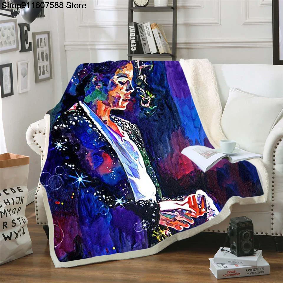Флисовое одеяло с 3d принтом Майкла Джексона для кровати толстое модное покрывало