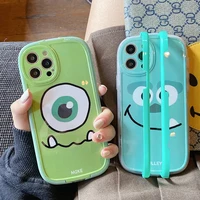bandai cute cartoon monster university with holder soft silicon phone case for iphone xr xs max 8plus 11 12 13 13 pro max cover