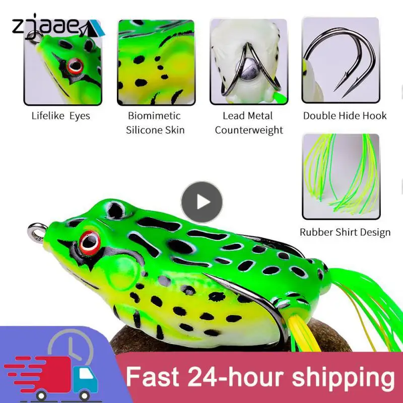 

1~5PCS 8.5G 13G 17.5G Frog Lure Soft Tube Bait Plastic Fishing Lure with Fishing Hooks Topwater Ray Frog Artificial 3D Eyes