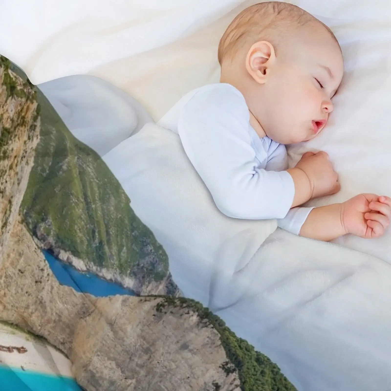 Роскошные утолщенные Дизайнерские пушистые одеяла с изображением гор и моря