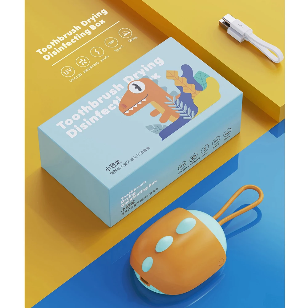 

Uv Dinosaur Children'S Toothbrush Sterilizer Box Wall-Mounted Tooth Brush Holder Bathroom Toothbrush Dryer