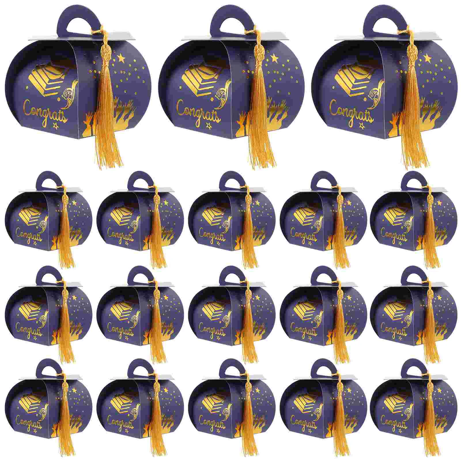 

50 Pcs Candy Paper Case Graduation Cap European Style Supply Container Nylon Party Favors