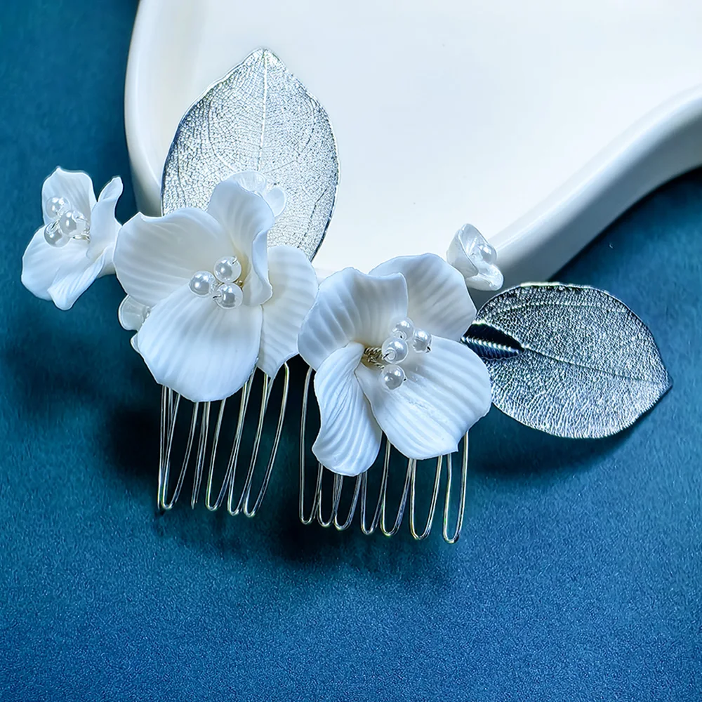 Фарфоровое цветочное свадебное украшение для волос свадебная тиара с