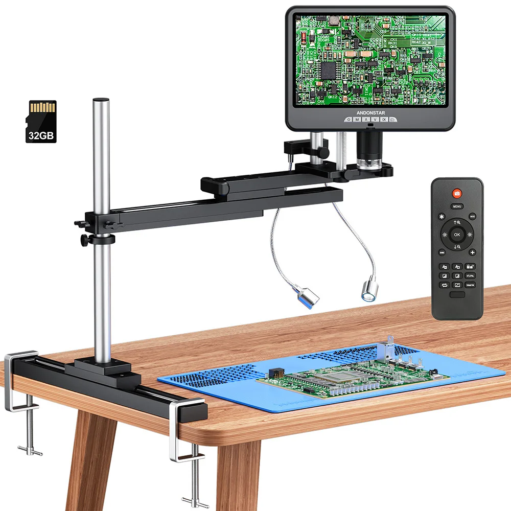 

Andonstar 2025 AD210-Arm HDMI Digital Microscope 10.1 inch Adjustable LCD for Electronics Tool 2160P PCB Soldering Microscopio