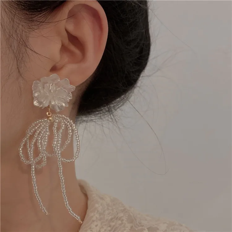 

New Retro Earrings Vintage Beaded Long Tassel Women's Earrings