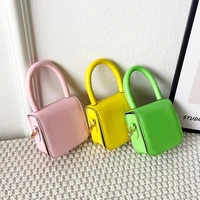 pu leather boys kids shoulder bags candy color baby girls mini coin purse handbags cute childrens small square crossbody bag